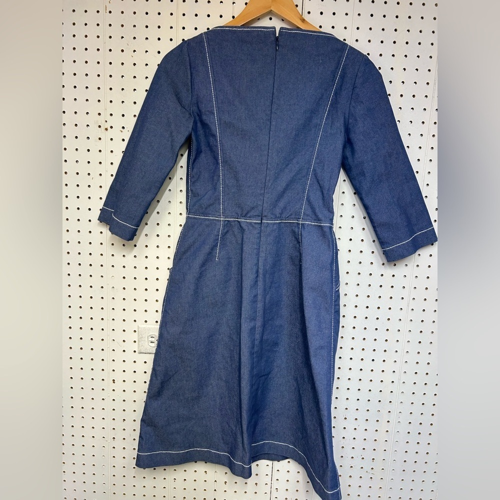 Piazza Sempione Blue Dress with White Accents - Picture 3 of 7